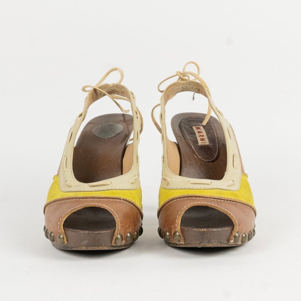 Marni Peep-Toe Slingback Clogs - Picture 2 of 6